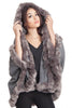 Knitted Soft Faux Fur Trim Poncho with Sleeves