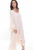 Lace Insert Oversized Flowing Ruffle Sleeve Dress