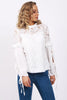 Lace Ruffle Tie Sleeve Blouse Top