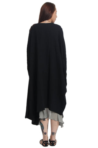 Linen Textured Longline Cardigan With Asymmetric Hem – Urban Mist UK