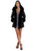 Long Faux Fur Hooded Long Biker Leather Coat Three Colors Available