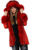 Long Faux Fur Hooded Long Biker Leather Coat Three Colors Available