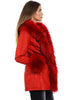 Long Faux Fur Hooded Long Biker Leather Coat Three Colors Available