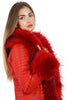 Long Faux Fur Hooded Long Biker Leather Coat Three Colors Available