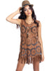Long Fringe Faux Suede Floral Crochet Tassel Top