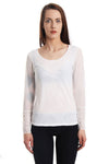 Long Sleeve Sheer Mesh Top With Lace Cuff