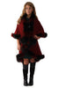 Luxurious Double Layered 2 Tones Faux Fur Cape with Leather Clasp