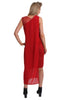 Mesh Insert Sleeveless Maxi Evening Dress With Side Split