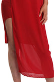 Mesh Insert Sleeveless Maxi Evening Dress With Side Split