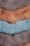 Powder Blue MultiColours Stripe Faux Fur Gilet