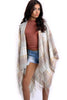 Nude Pink Tartan Check Blanket Cape with Tassels