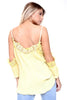 Off The Shoulder Lace Pleated Top