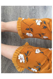 Orange Small Floral Print Trousers