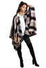 Orange Stripe Pattern Blanket Cape