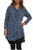 Oversized Printed Drape Neck Top