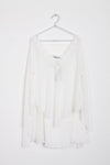 Oversized Crochet Layered Slit Kaftan Vest Top