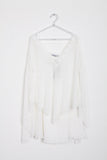 Oversized Crochet Layered Slit Kaftan Vest Top