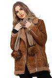 Oversized Faux Suede Faux Fur Shearling Jacket Coat