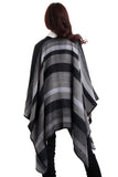 Oversized Grey Stripe Blanket Cape