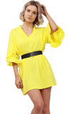 Oversized Ruffle Neck and Sleeve Summer  Top Dress