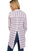 Oversized Striped Longline Shirt With Split Back