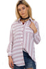 Oversized Striped Longline Shirt With Split Back
