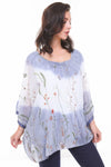 Oversized Tie Dye Floral Embroidered Floaty Sleeve Blouse Top