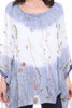 Oversized Tie Dye Floral Embroidered Floaty Sleeve Blouse Top