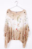 Oversized Tie Dye Floral Embroidered Floaty Sleeve Blouse Top