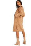 Oversized Wool Waterfall Trench Jacket Coat