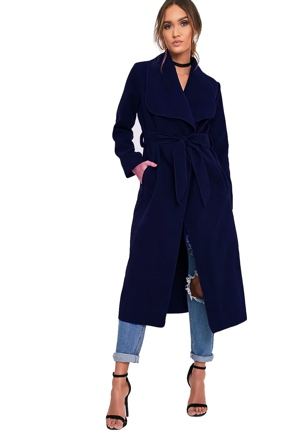 Oversized Wool Waterfall Trench Jacket Coat – Urban Mist UK