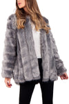 Panelled Faux Fur Coat Jacket