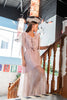 Pink Paisley Frill Neck Floaty Dress