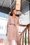 Pink Paisley Frill Neck Floaty Dress