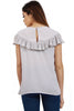 Pleated Ruffle Cap Sleeve Top