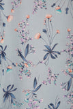 Powder Blue Floral Print Chiffon Floaty Sleeve Top