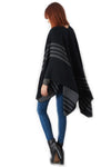 Reversible Stripe Woven Blanket Cape