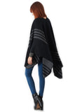 Reversible Stripe Woven Blanket Cape