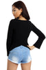 Rib Knit Bell-Sleeve Top With Cross Back