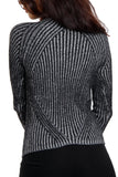 Knitted Ribbed Funnel Neck Jumper