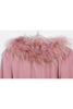 Ruffle Bow Detail Bell Sleeve Fur Trim Collar Knitted Jumper