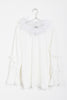 Ruffle Bow Detail Bell Sleeve Fur Trim Collar Knitted Jumper