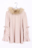 Ruffle Bow Detail Bell Sleeve Fur Trim Collar Knitted Jumper