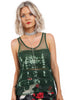 Sequin Embellished Mesh Top