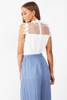 Sheer Mesh Floral Lace Applique Blouse Top