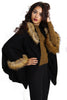 Short Faux Fur Cape With Sleeves