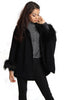 Short Faux Fur Cape With Sleeves