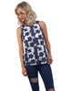 Sleeveless Floral Mesh Overlay Vest Top