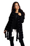 Soft Faux Fur Shawl Poncho in black