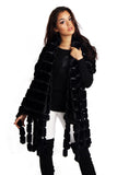 Soft Faux Fur Shawl Poncho in black